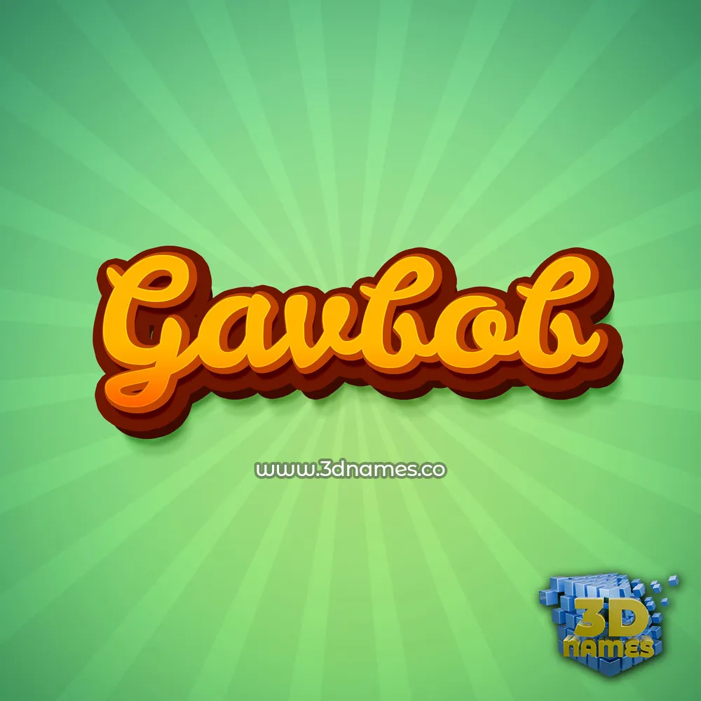 gavbob in Green Rays style - 3D name wallpaper