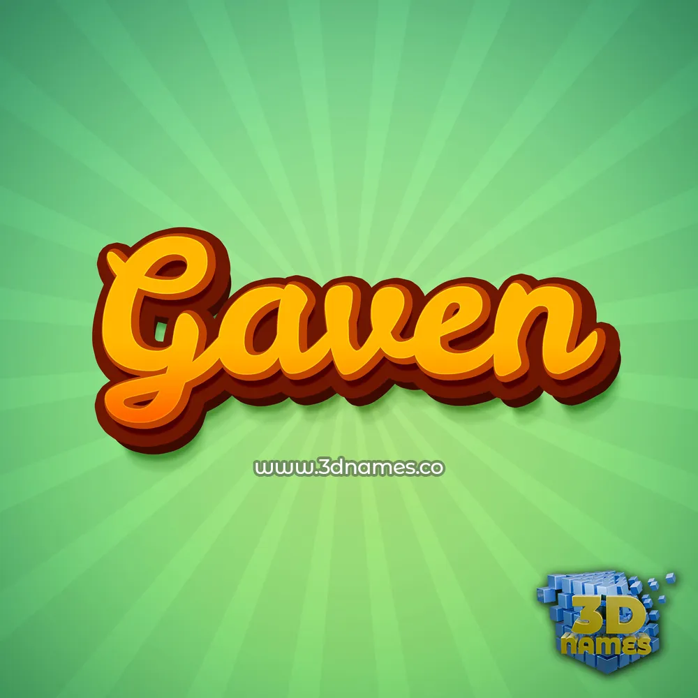 gaven in Green Rays style - 3D name wallpaper