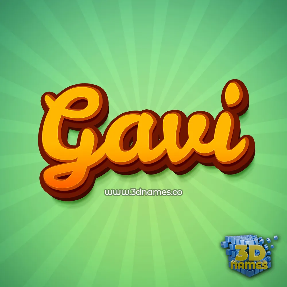 gavi in Green Rays style - 3D name wallpaper