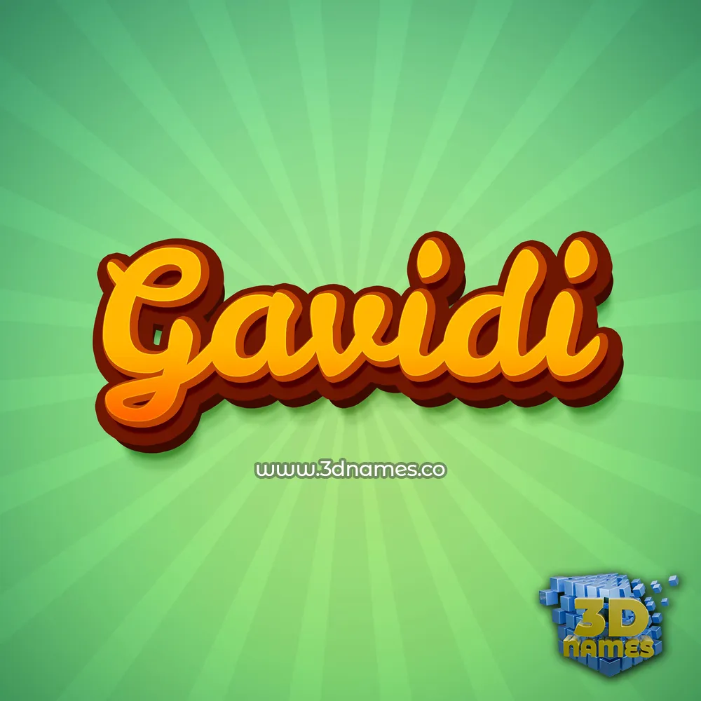 gavidi in Green Rays style - 3D name wallpaper