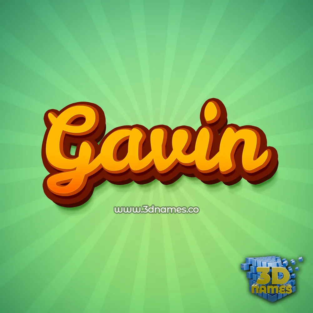 gavin in Green Rays style - 3D name wallpaper