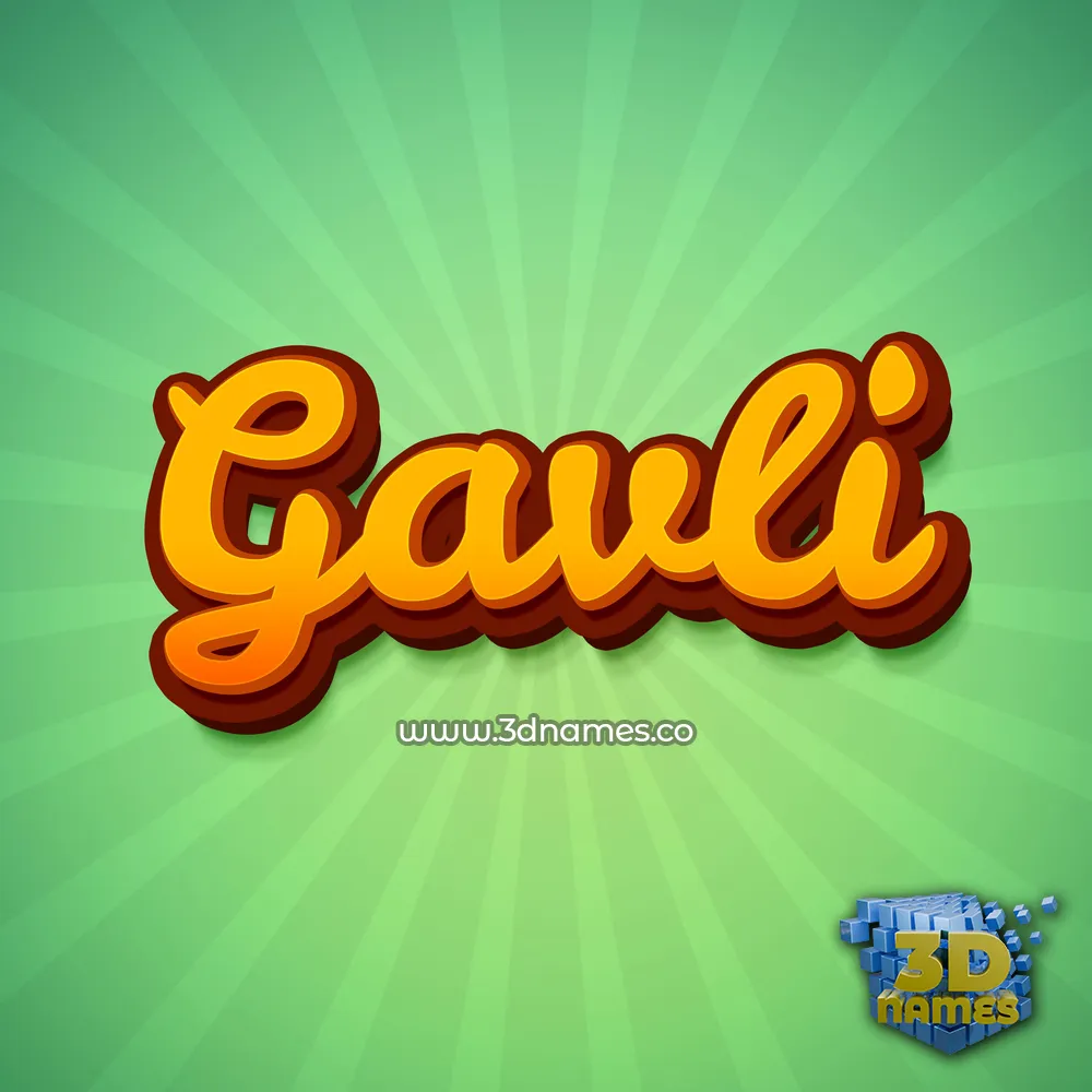 gavli in Green Rays style - 3D name wallpaper