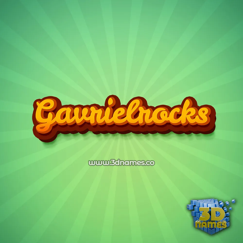 gavrielrocks in Green Rays style - 3D name wallpaper