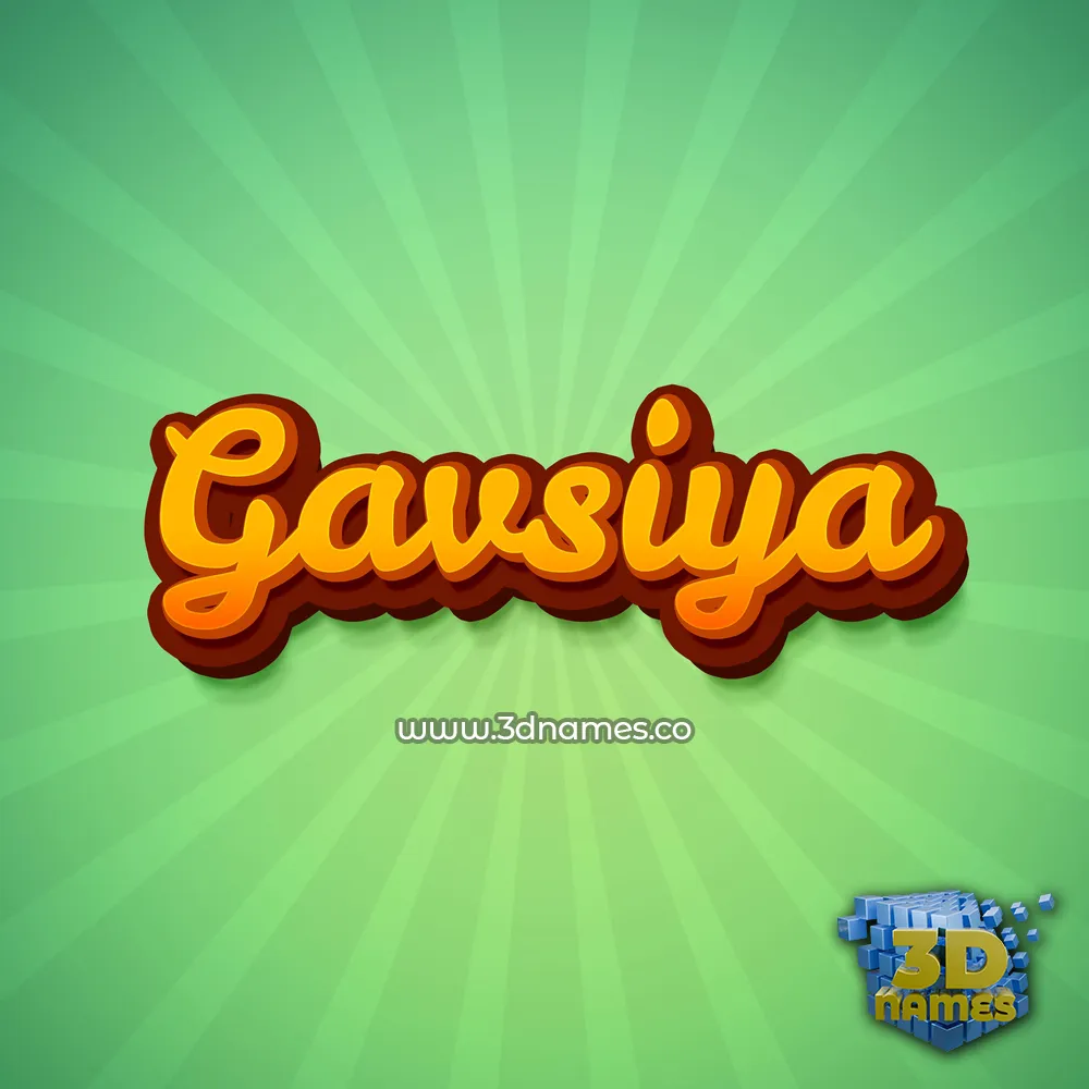 gavsiya in Green Rays style - 3D name wallpaper