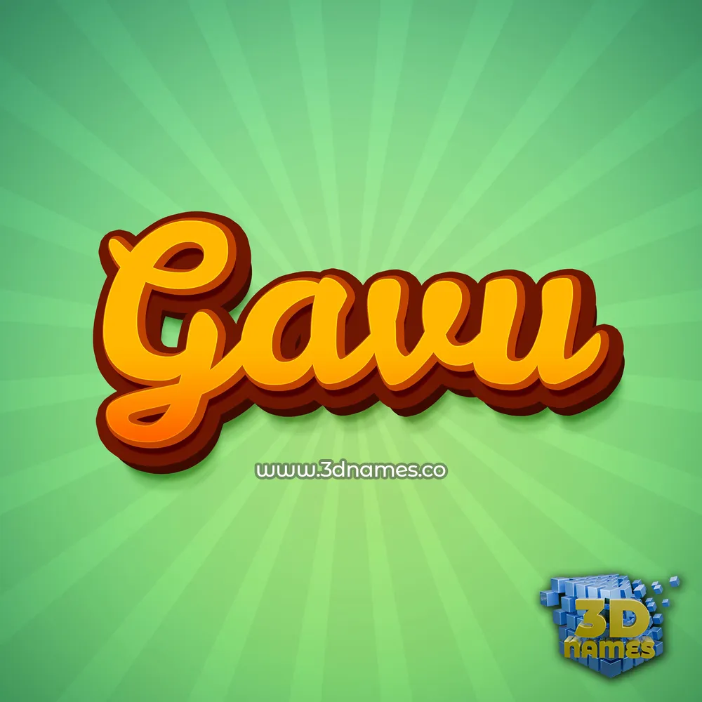 gavu in Green Rays style - 3D name wallpaper