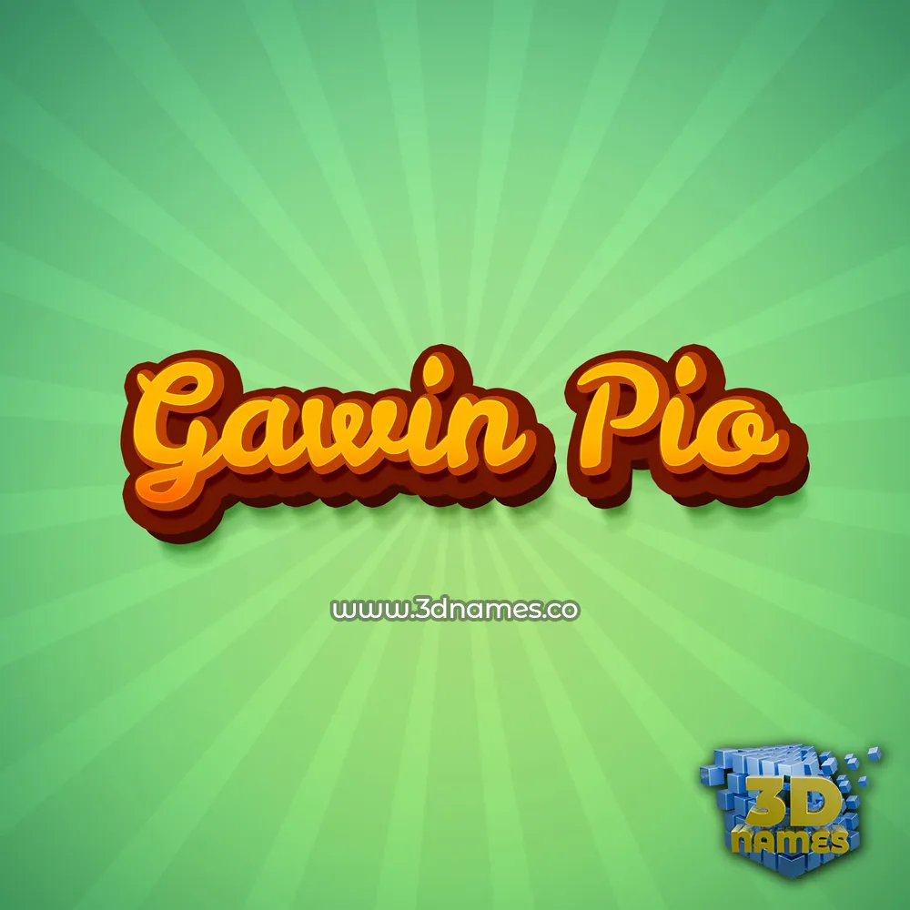 gawin pio in Green Rays style - 3D name wallpaper