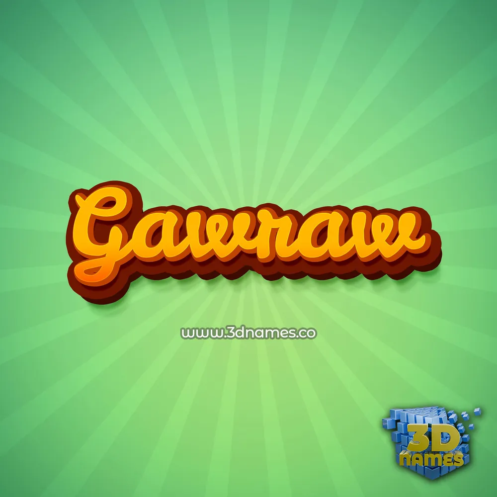 gawraw in Green Rays style - 3D name wallpaper