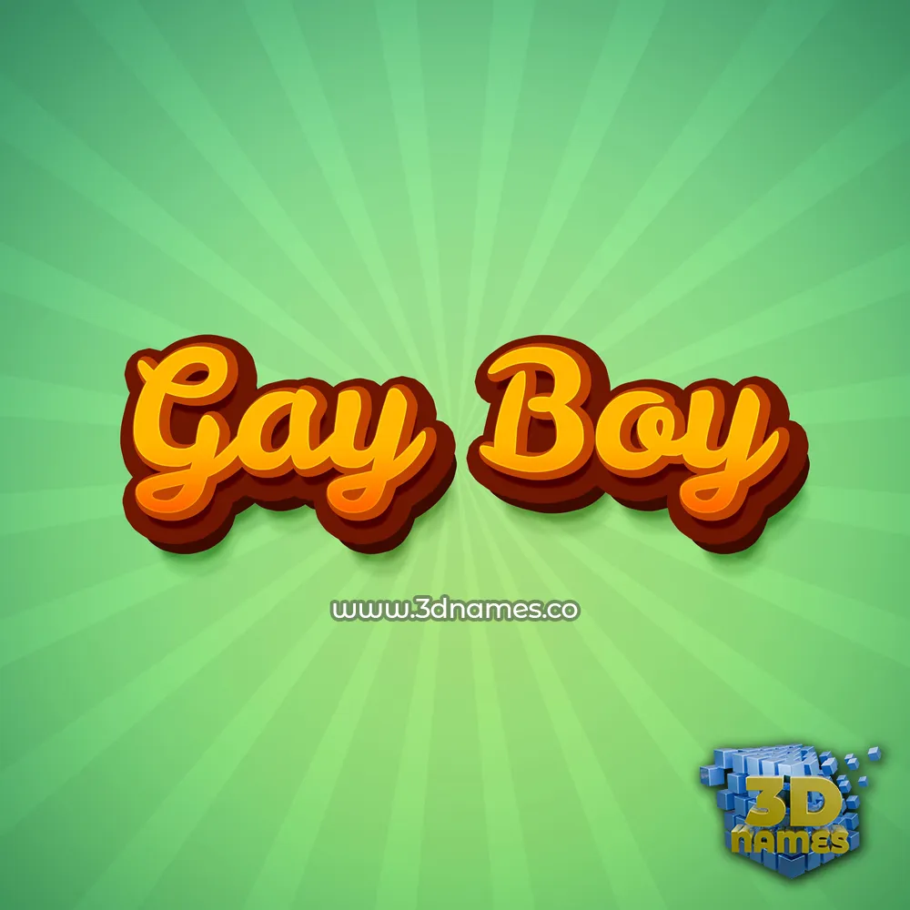gay boy in Green Rays style - 3D name wallpaper