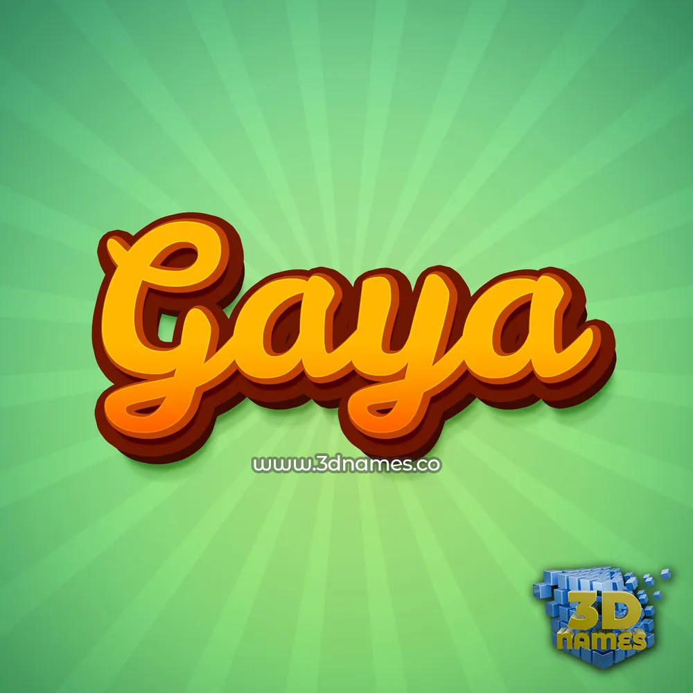 gaya in Green Rays style - 3D name wallpaper
