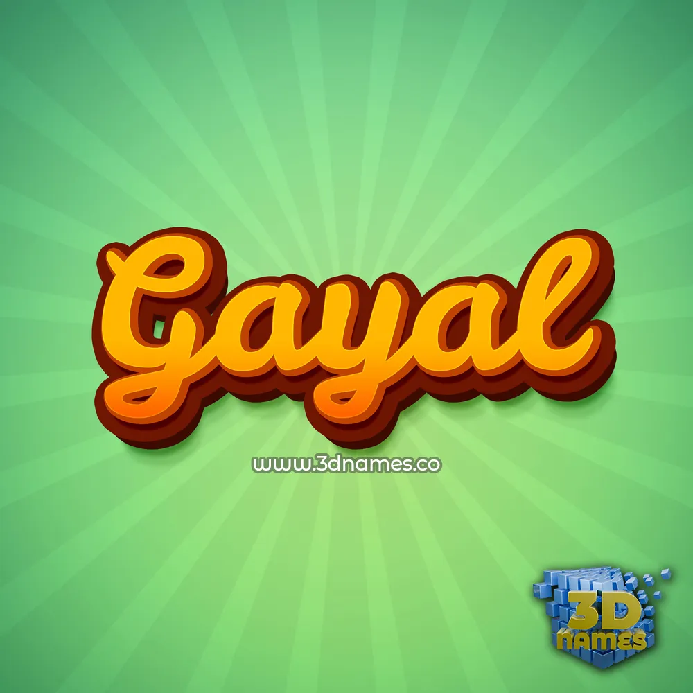 gayal in Green Rays style - 3D name wallpaper