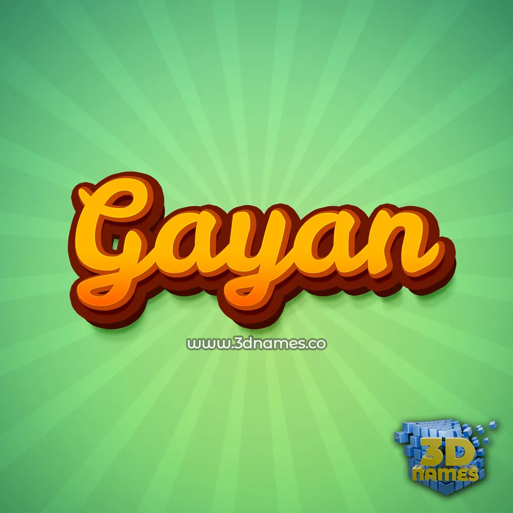 gayan in Green Rays style - 3D name wallpaper