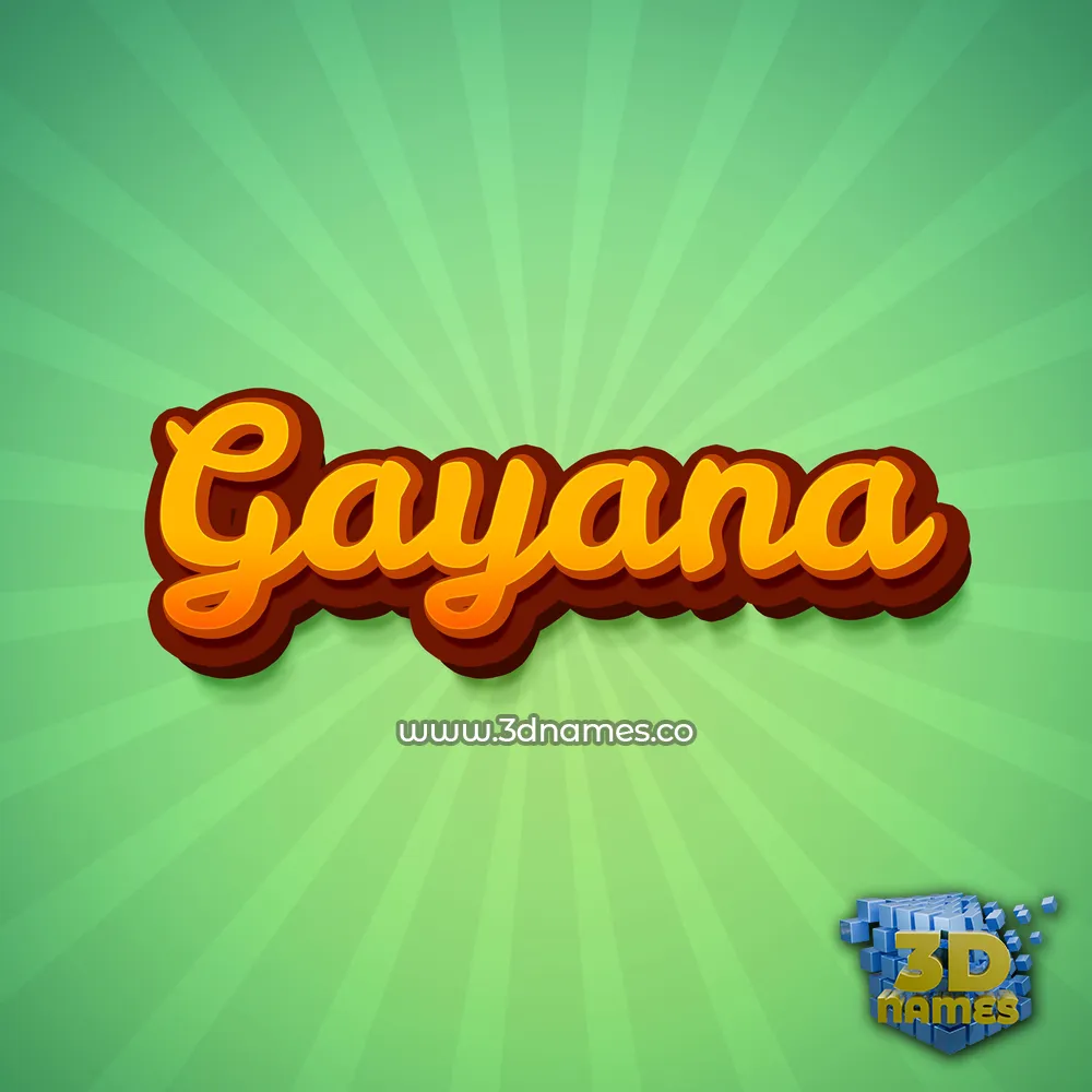 gayana in Green Rays style - 3D name wallpaper