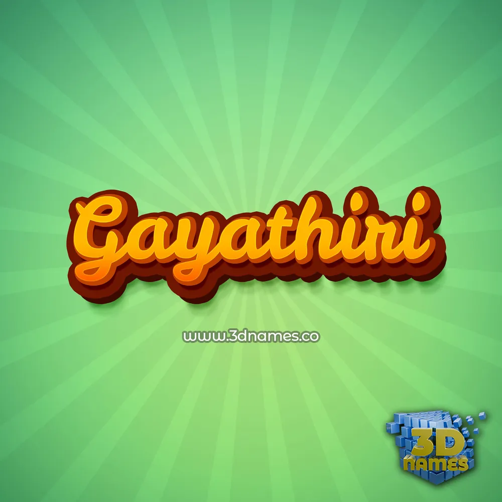gayathiri in Green Rays style - 3D name wallpaper