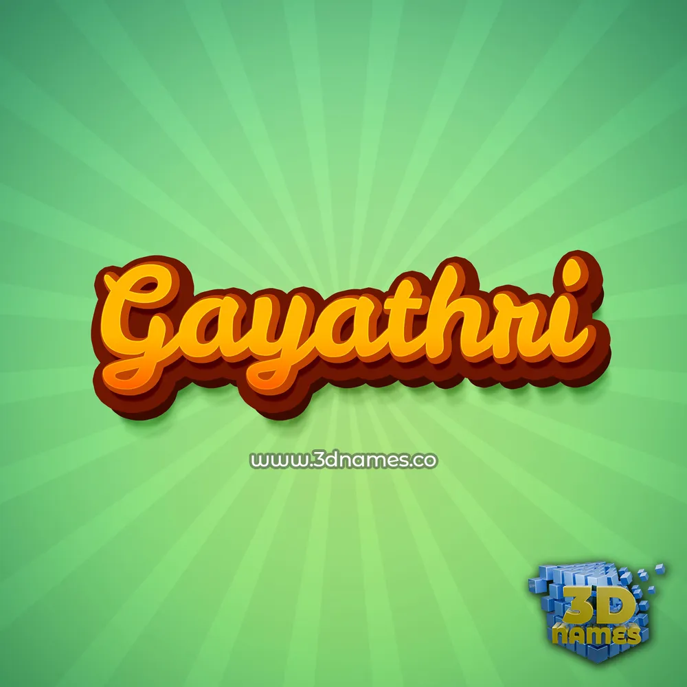 gayathri in Green Rays style - 3D name wallpaper