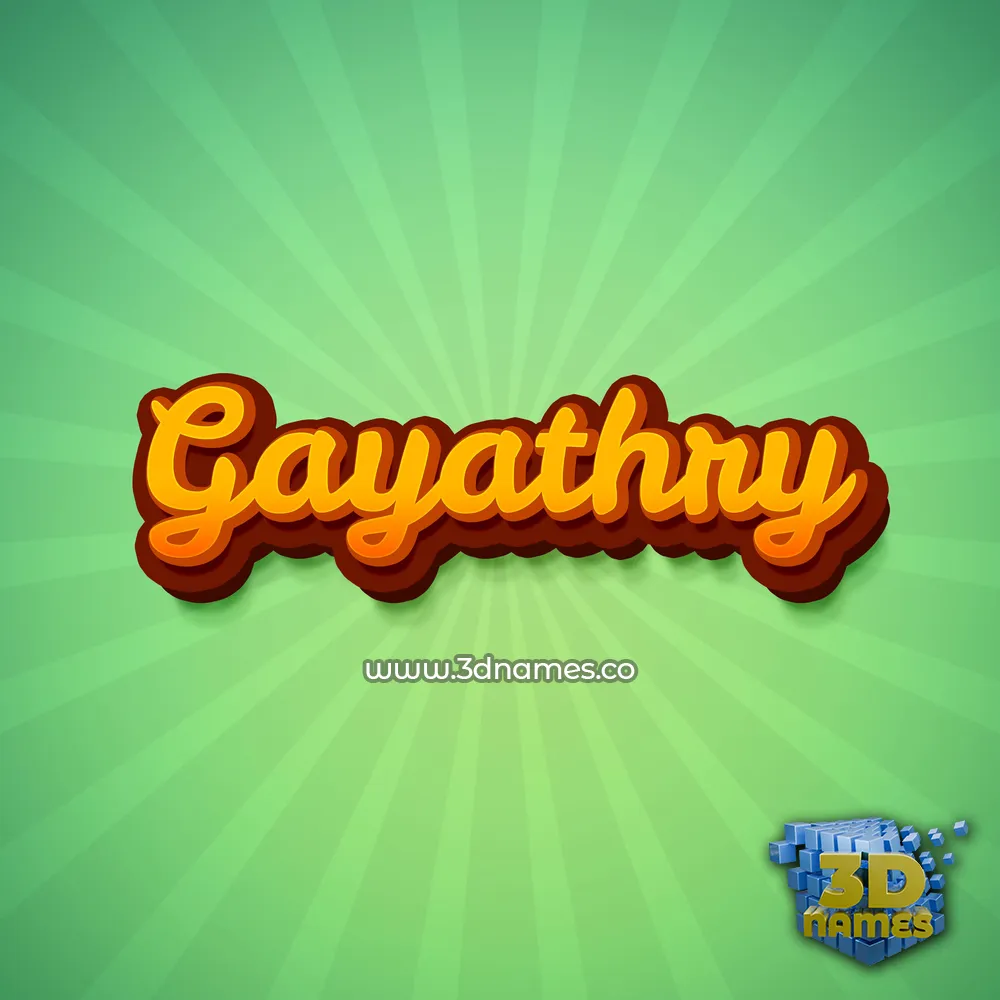gayathry in Green Rays style - 3D name wallpaper
