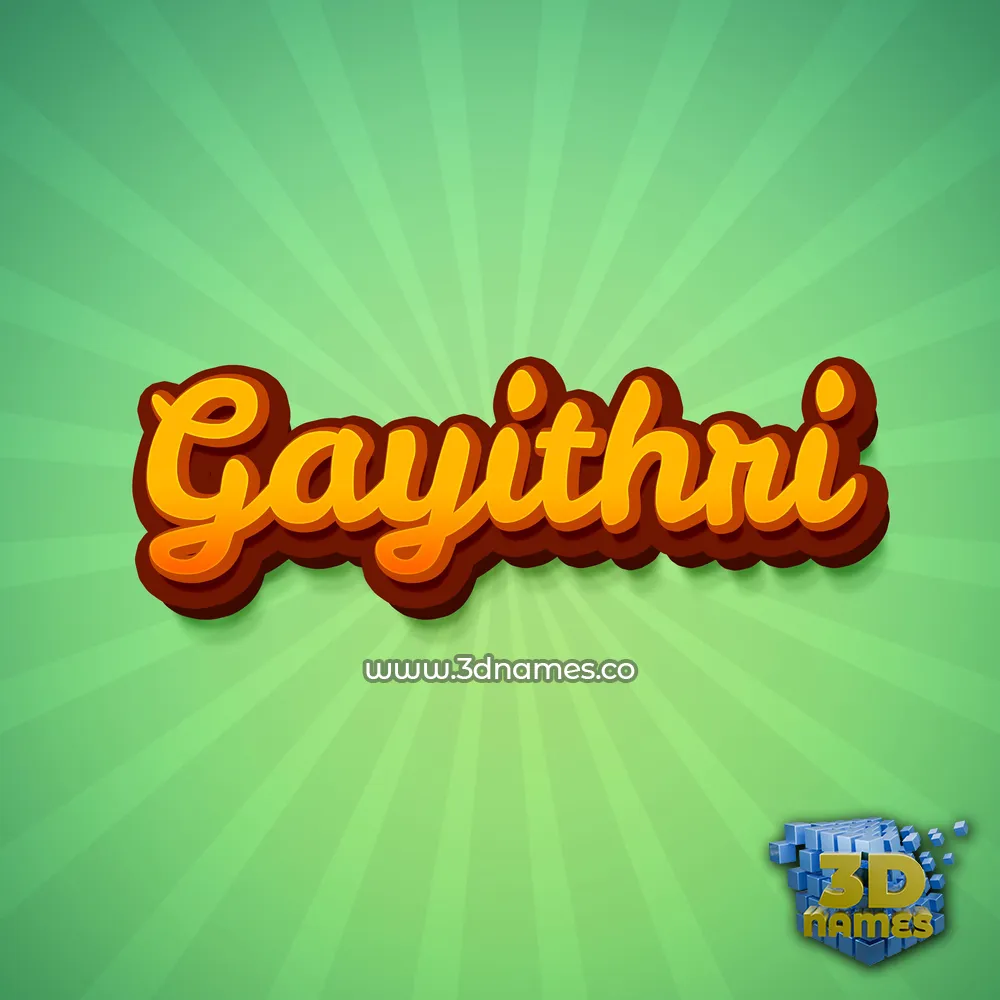 gayithri in Green Rays style - 3D name wallpaper