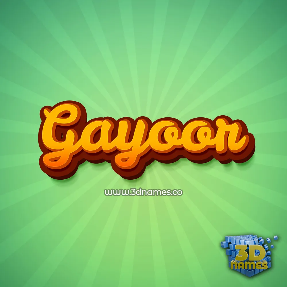 gayoor in Green Rays style - 3D name wallpaper