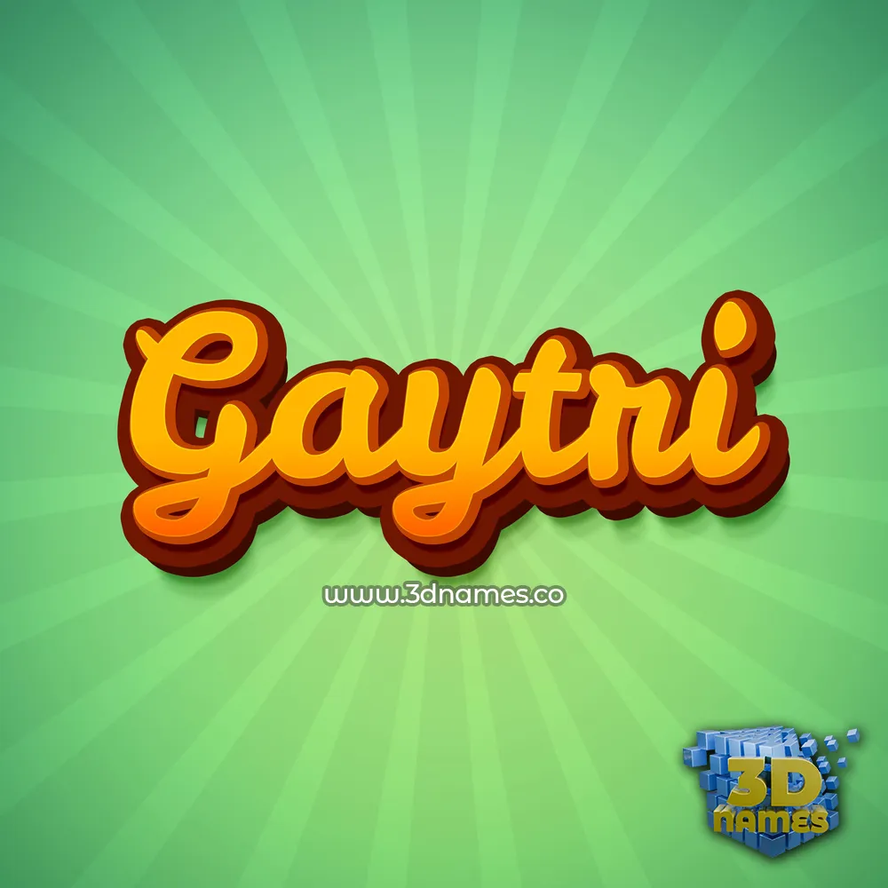 gaytri in Green Rays style - 3D name wallpaper