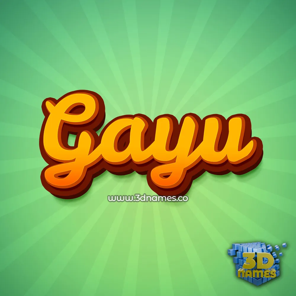 gayu in Green Rays style - 3D name wallpaper