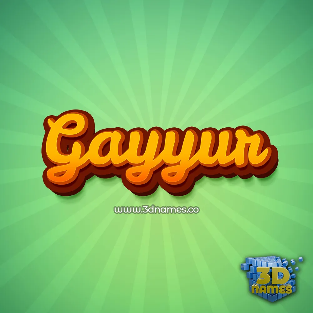gayyur in Green Rays style - 3D name wallpaper