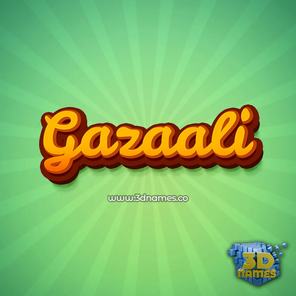 gazaali in Green Rays style - 3D name wallpaper