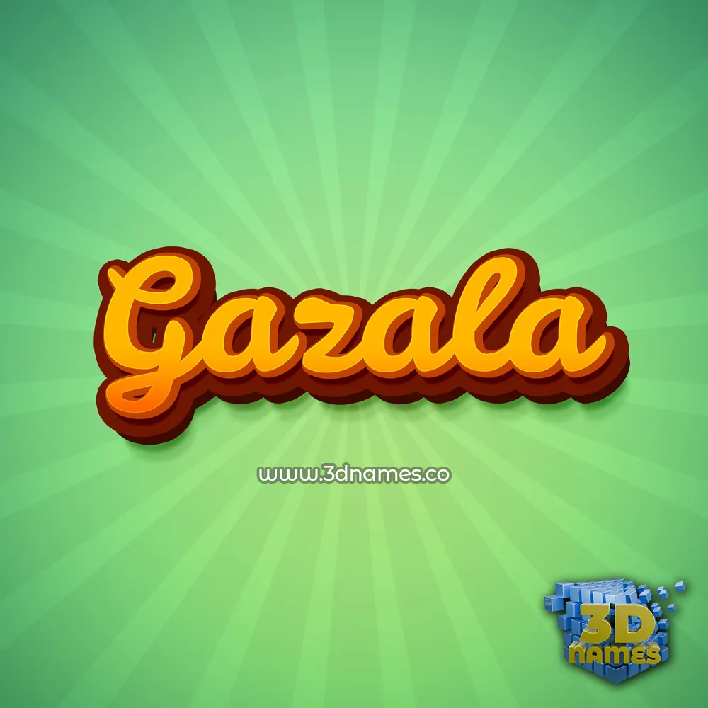 gazala in Green Rays style - 3D name wallpaper