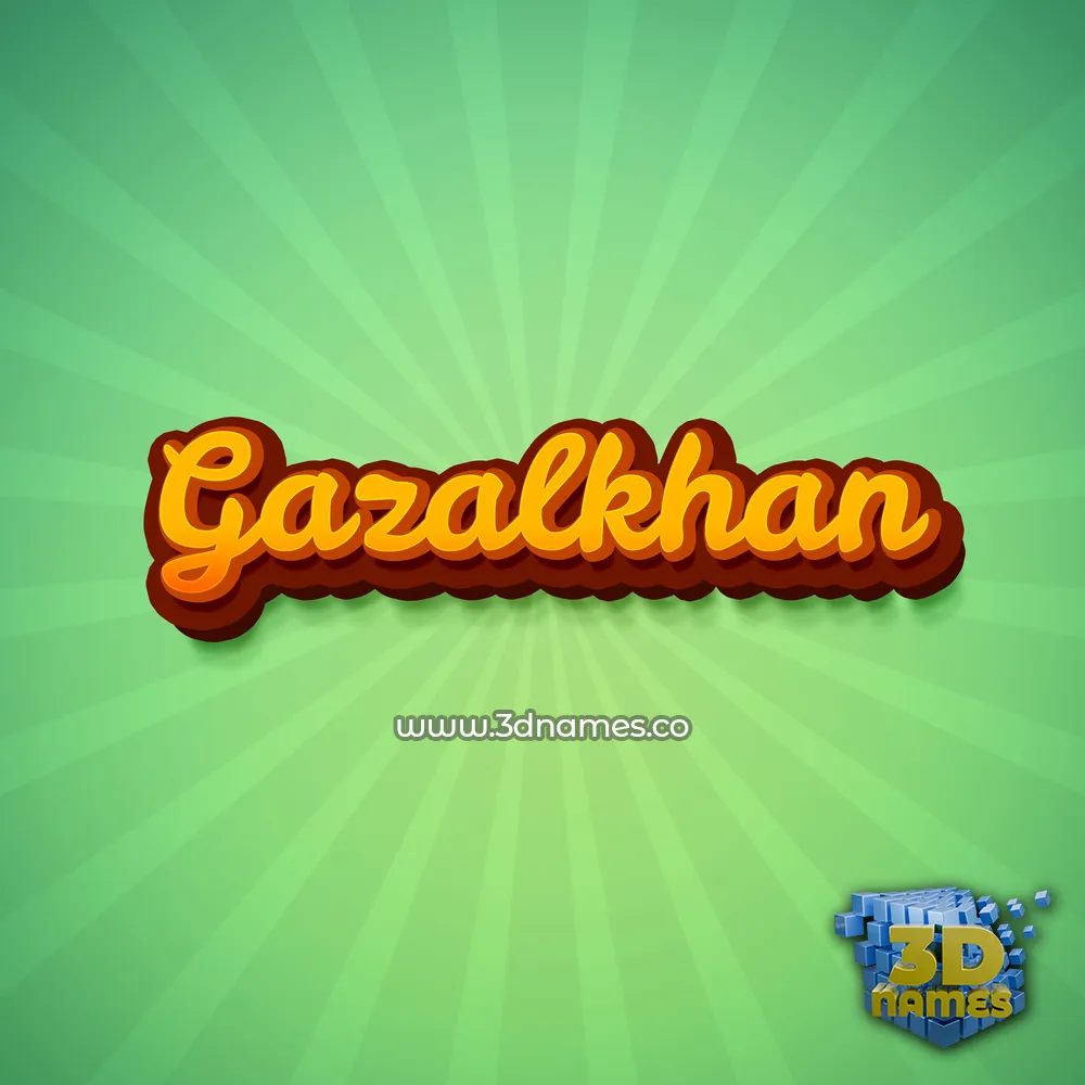 gazalkhan in Green Rays style - 3D name wallpaper