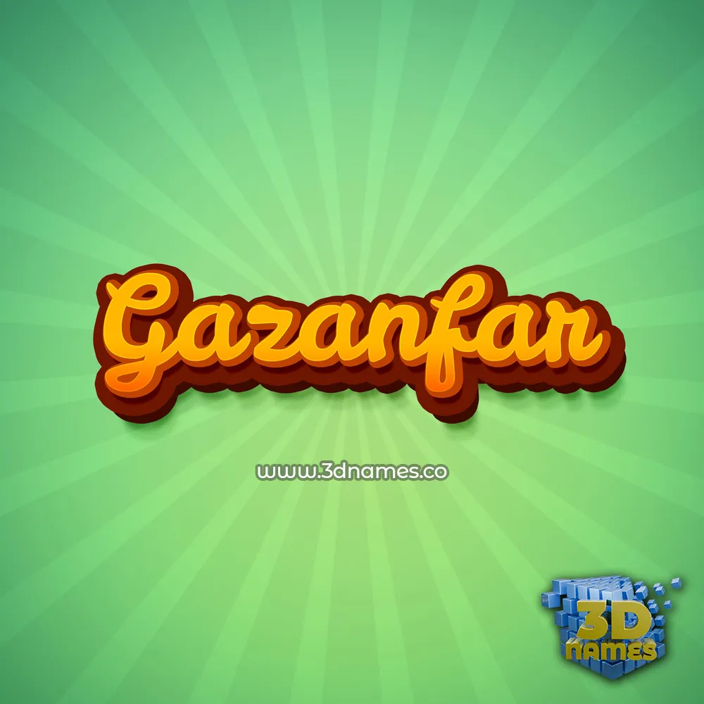 gazanfar in Green Rays style - 3D name wallpaper