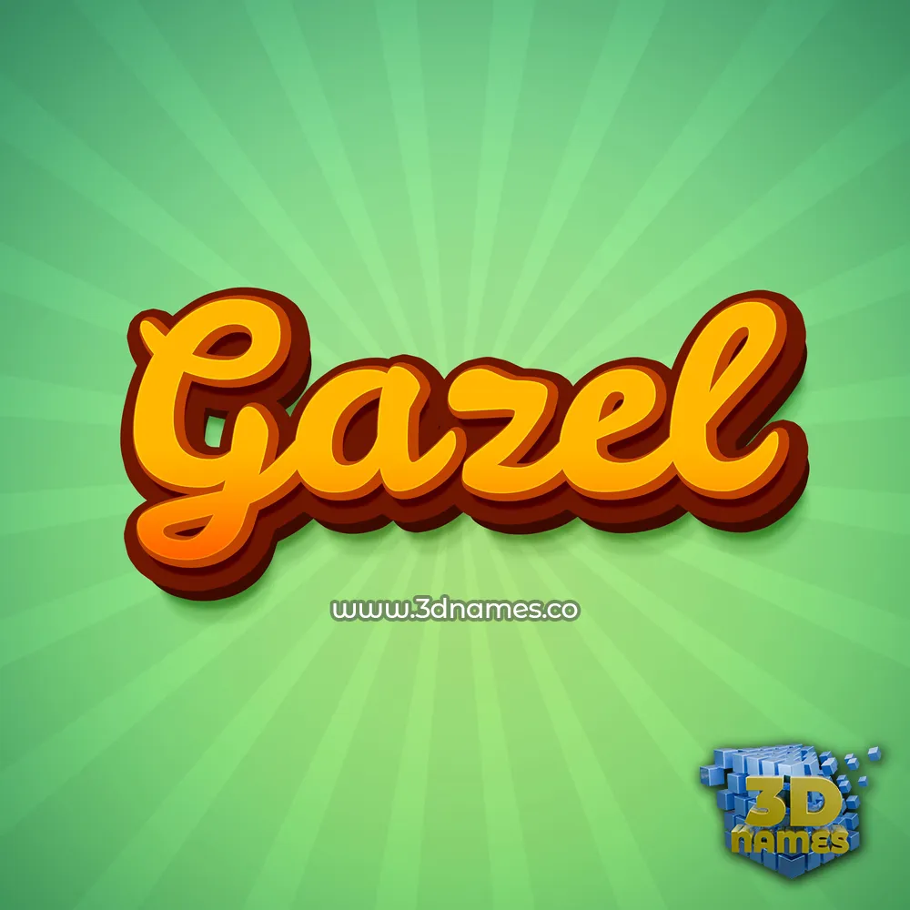 gazel in Green Rays style - 3D name wallpaper