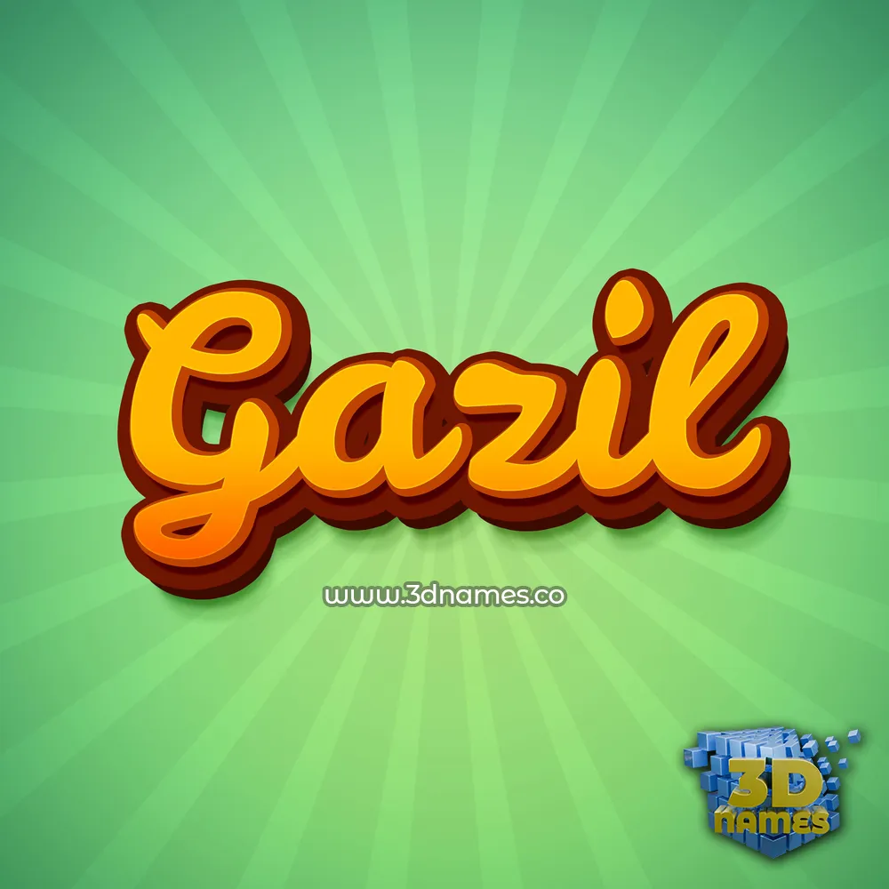 gazil in Green Rays style - 3D name wallpaper