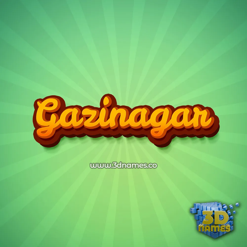 gazinagar in Green Rays style - 3D name wallpaper