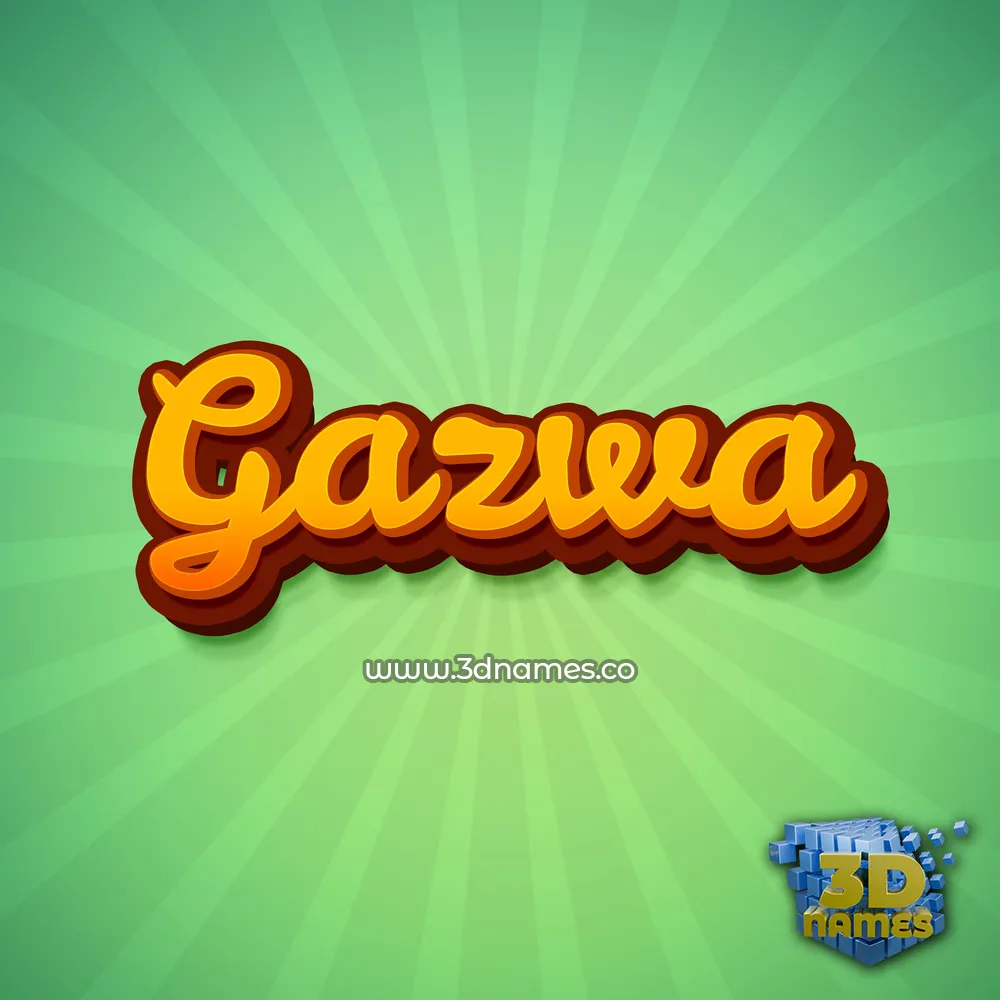 gazwa in Green Rays style - 3D name wallpaper