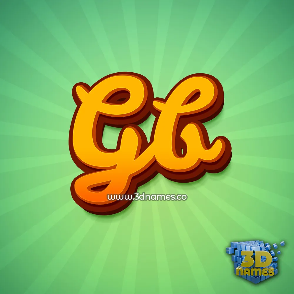 gb in Green Rays style - 3D name wallpaper