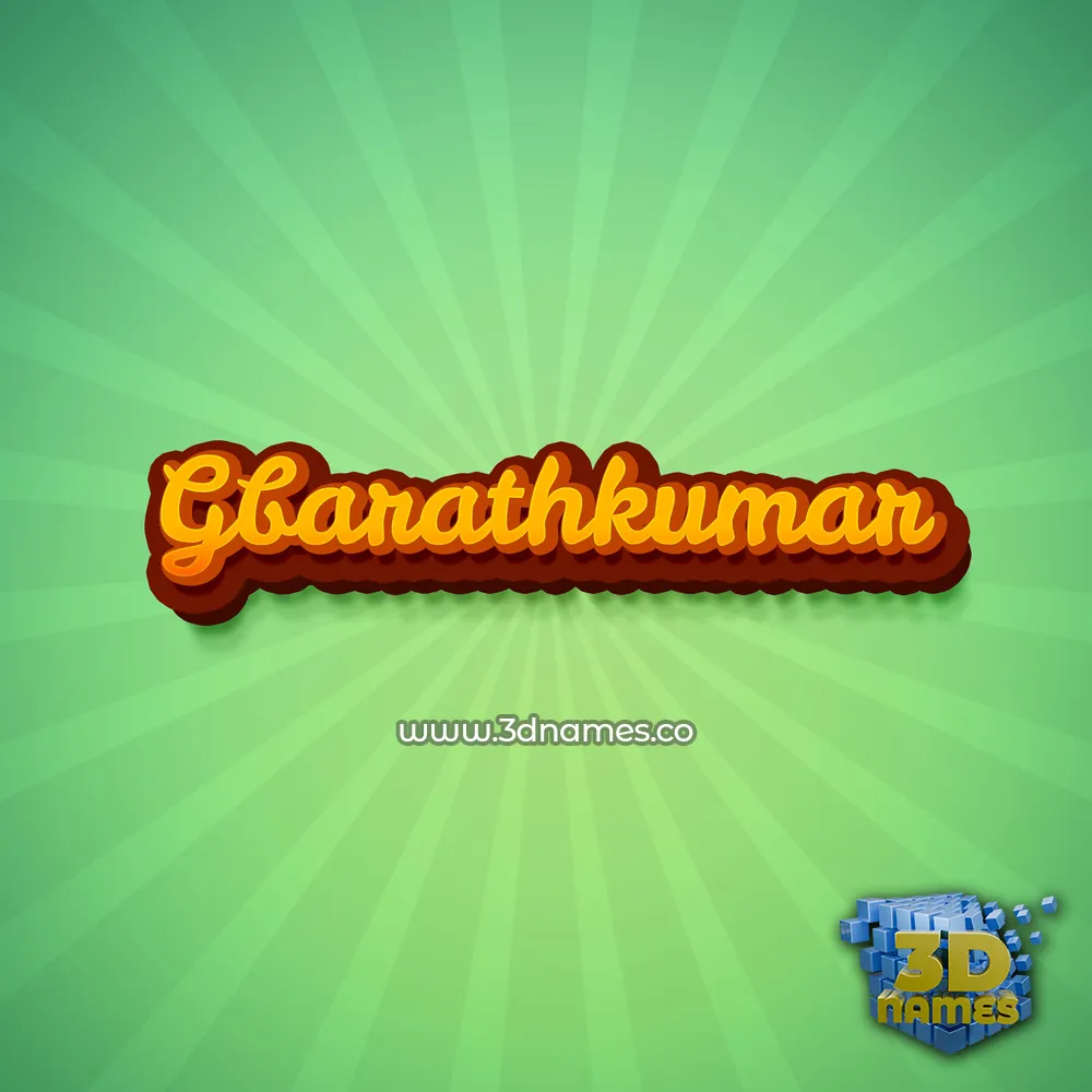 gbarathkumar in Green Rays style - 3D name wallpaper