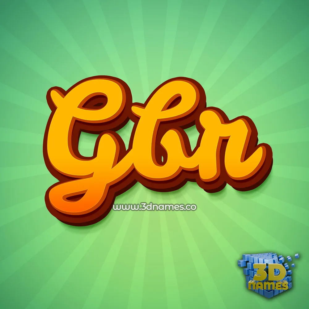 gbr in Green Rays style - 3D name wallpaper