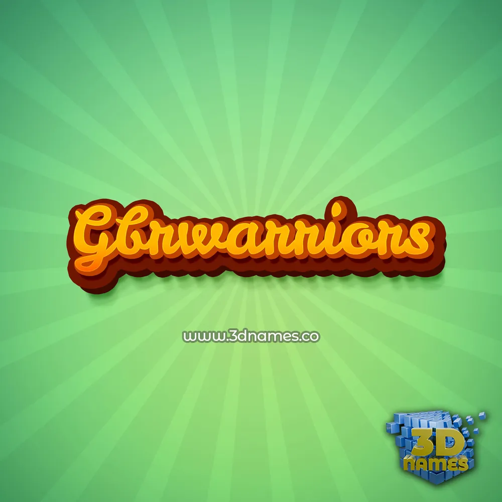 gbrwarriors in Green Rays style - 3D name wallpaper
