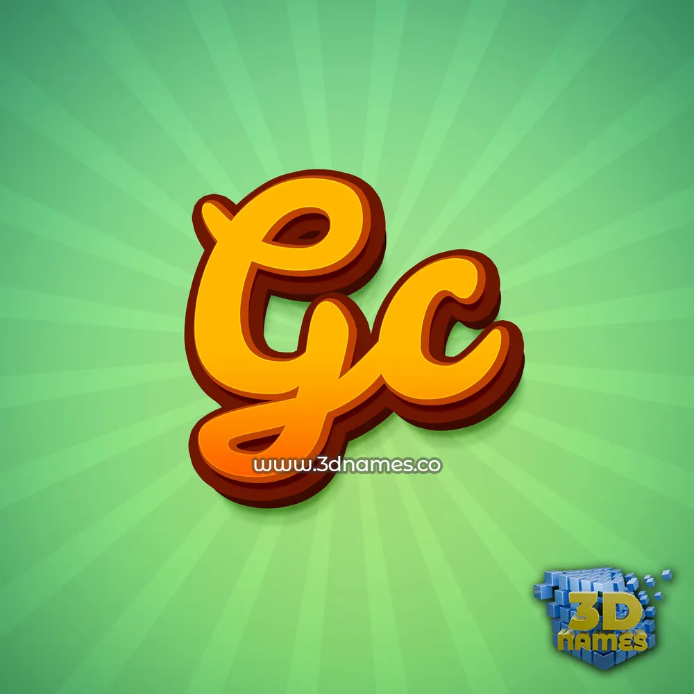 gc in Green Rays style - 3D name wallpaper