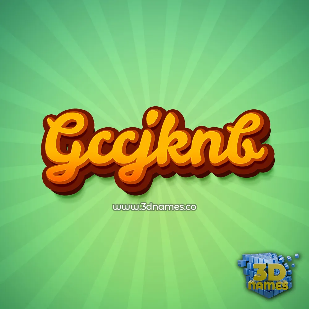 gccjknb in Green Rays style - 3D name wallpaper