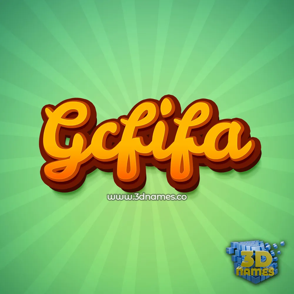 gcfifa in Green Rays style - 3D name wallpaper