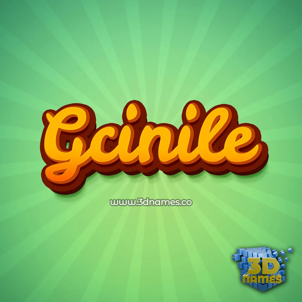 gcinile in Green Rays style - 3D name wallpaper