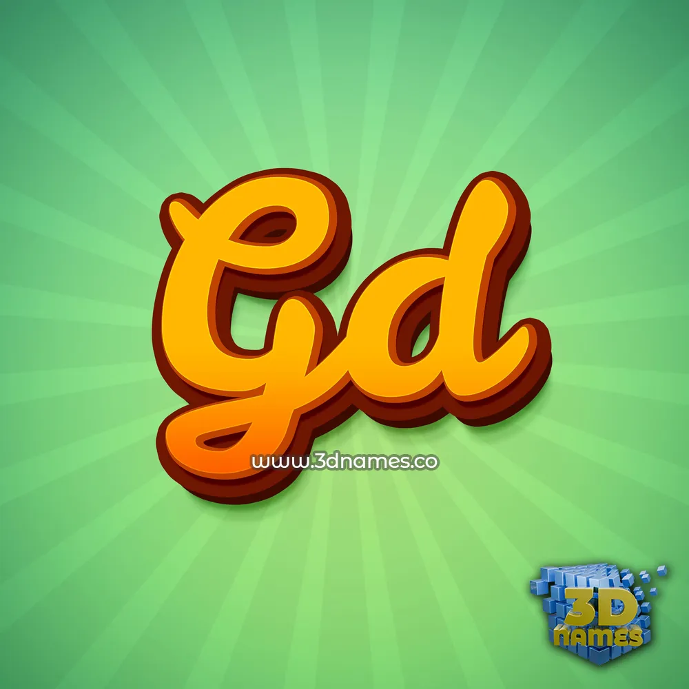 gd in Green Rays style - 3D name wallpaper