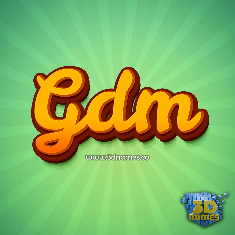 gdm in Green Rays style - 3D name wallpaper
