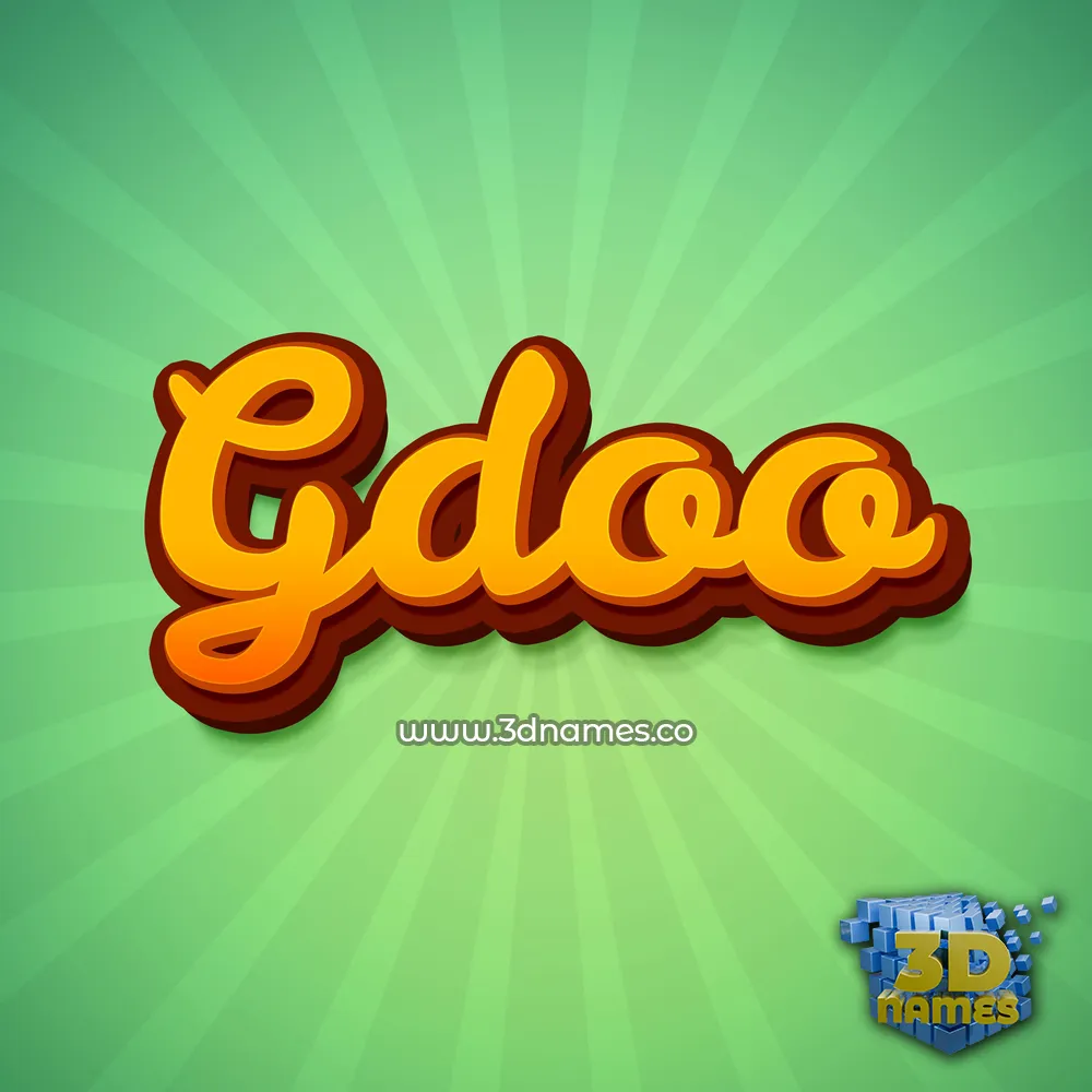 gdoo in Green Rays style - 3D name wallpaper