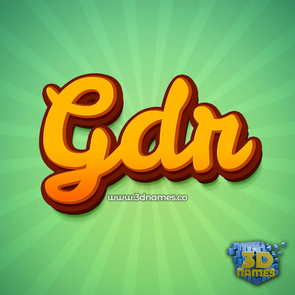 gdr in Green Rays style - 3D name wallpaper