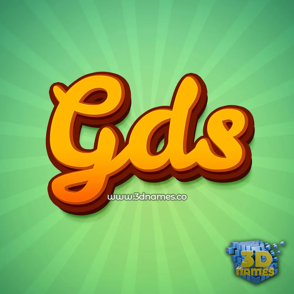 gds in Green Rays style - 3D name wallpaper