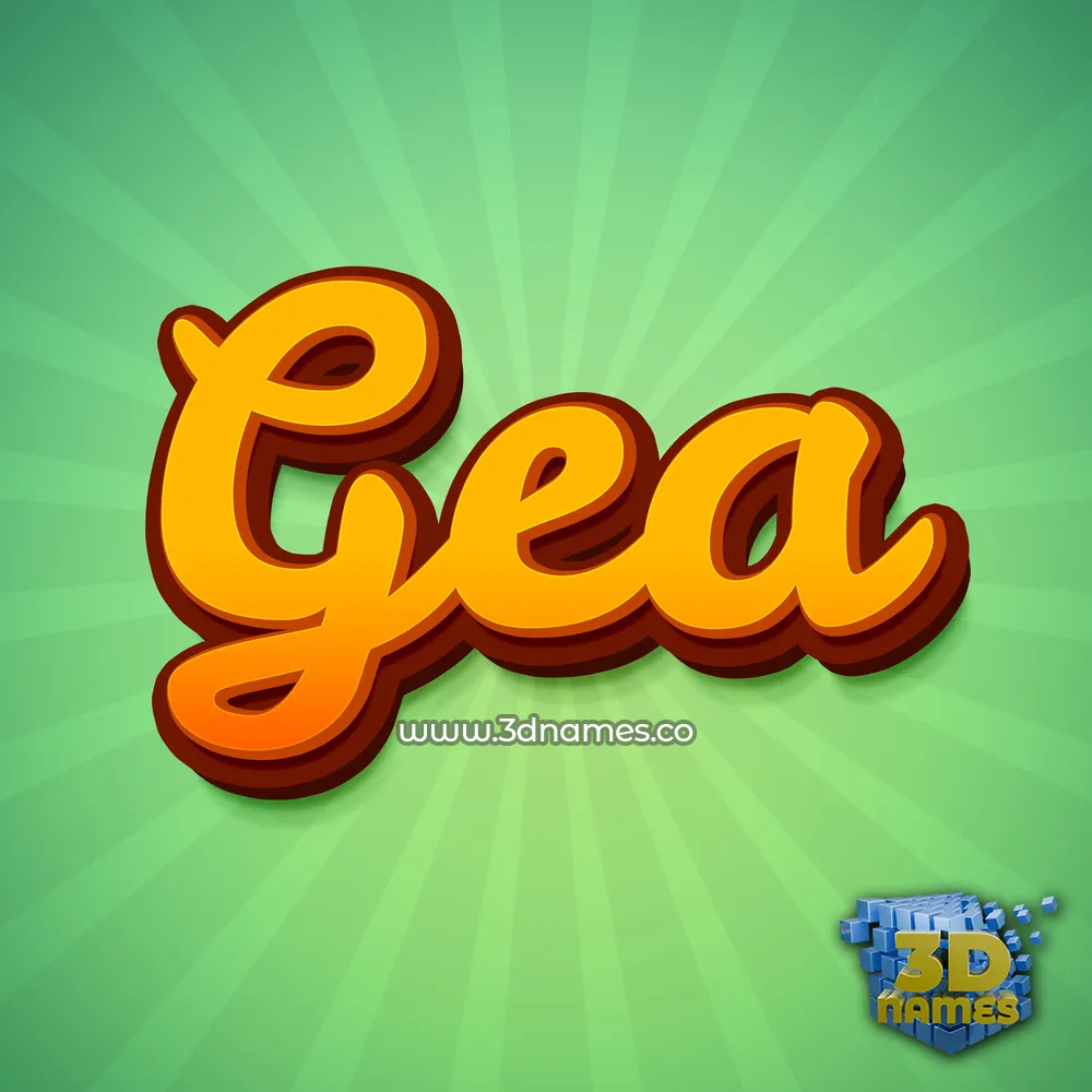 gea in Green Rays style - 3D name wallpaper