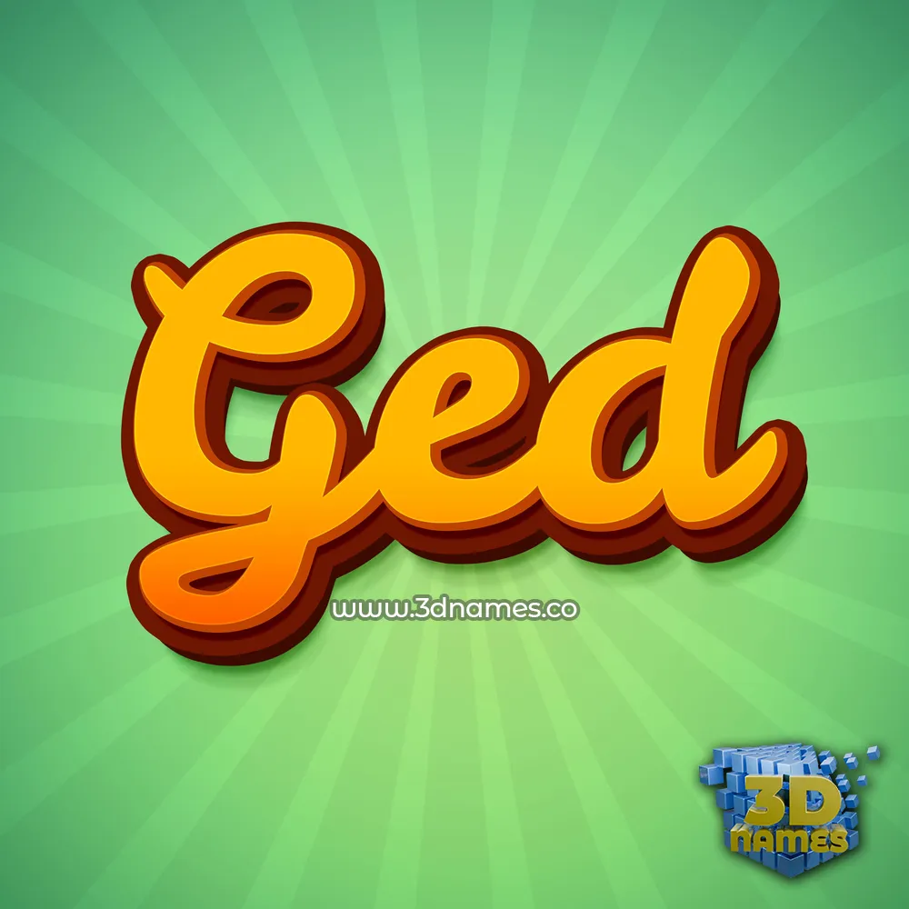 ged in Green Rays style - 3D name wallpaper