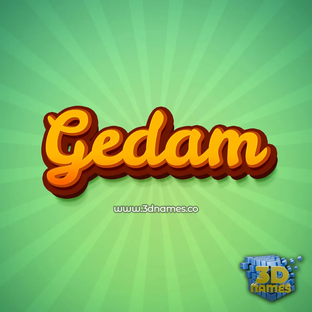 gedam in Green Rays style - 3D name wallpaper