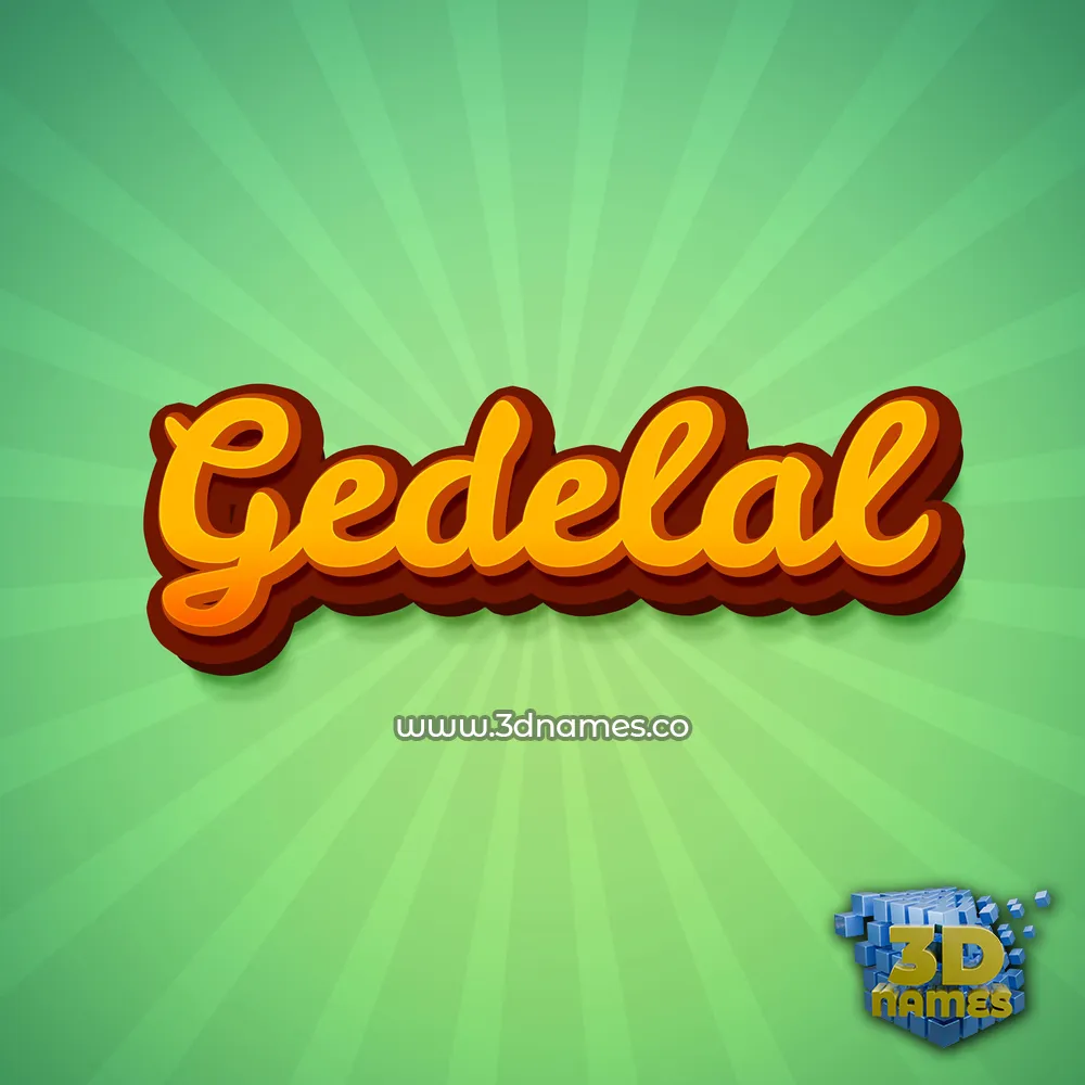 gedelal in Green Rays style - 3D name wallpaper