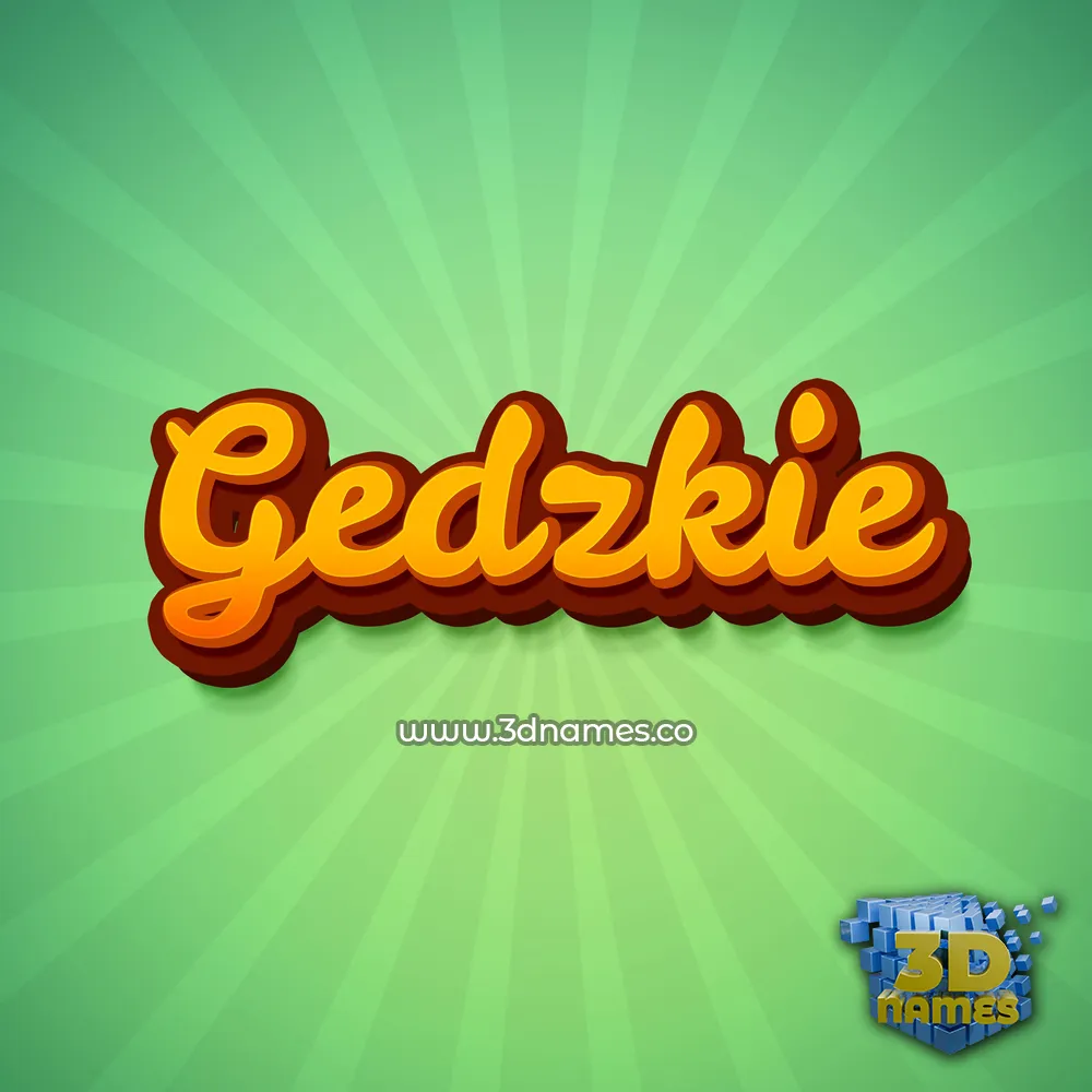 gedzkie in Green Rays style - 3D name wallpaper